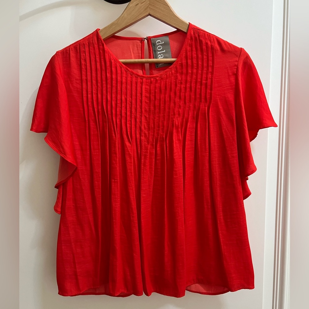 Dolan Anthropologie Left Coast Collection Short Sleeve Pleated Shirt